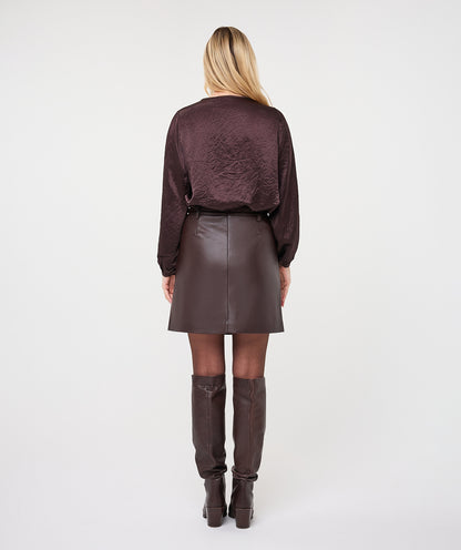 Esqualo Cacao Balloon Sleeve Blouse