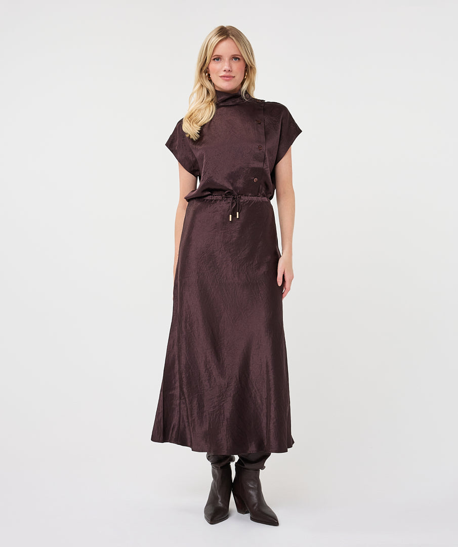 Esqualo Cacao Satin Skirt