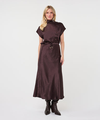 Esqualo Cacao Satin Skirt