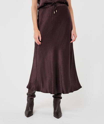 Esqualo Cacao Satin Skirt