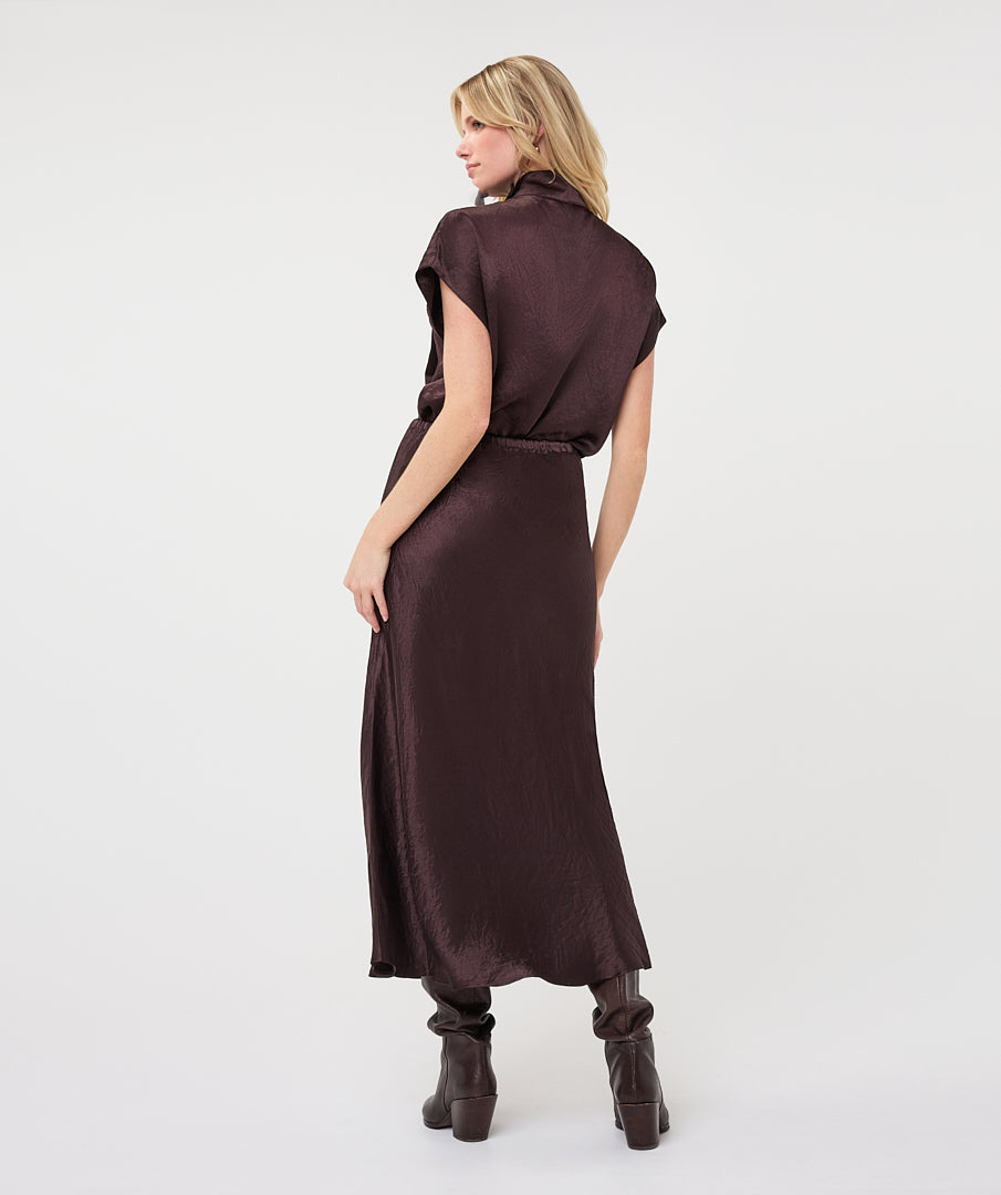Esqualo Cacao Satin Skirt