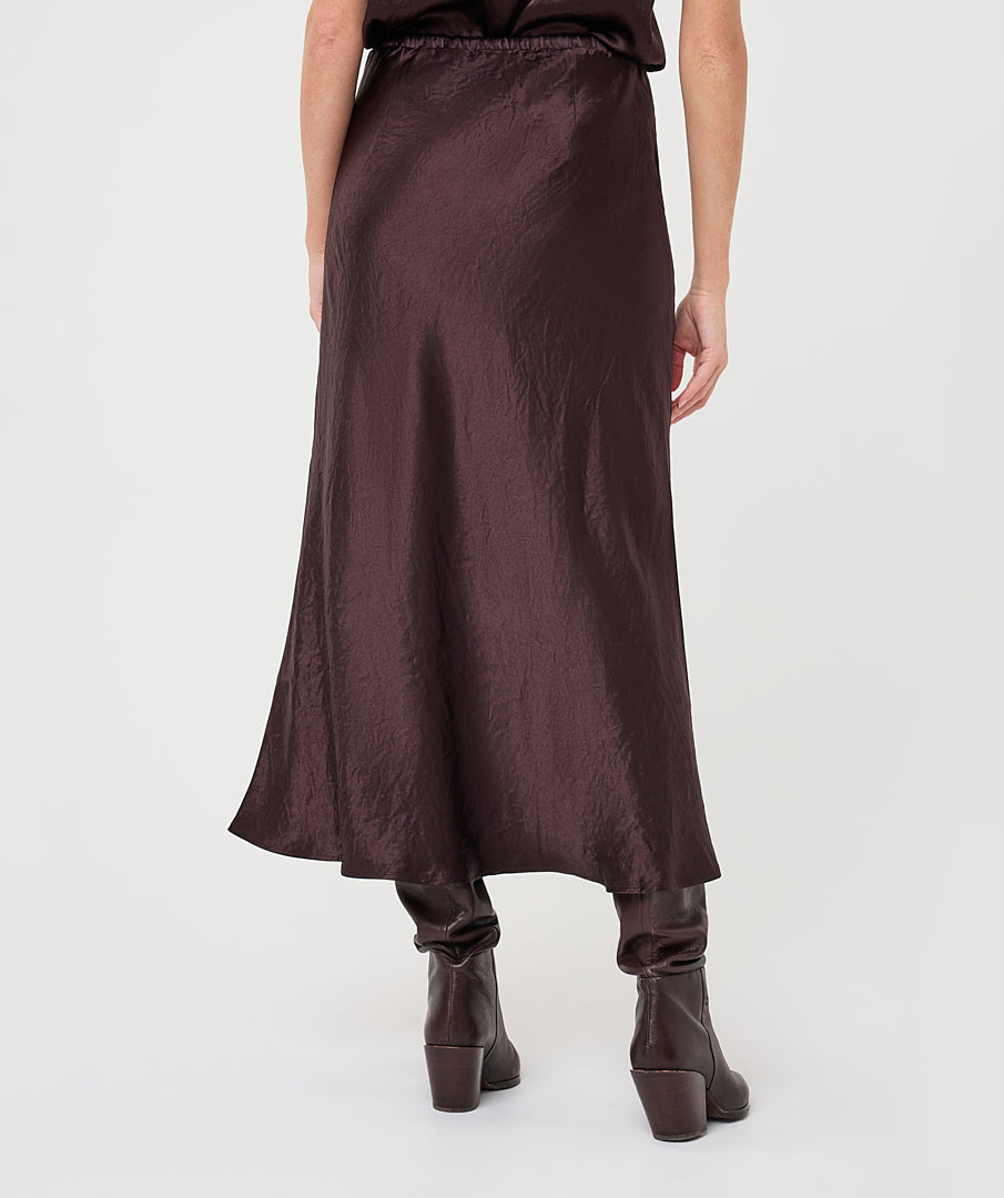 Esqualo Cacao Satin Skirt