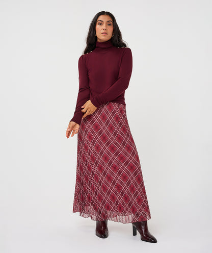 Esqualo Burgundy Turtleneck with Shoulder Buttons