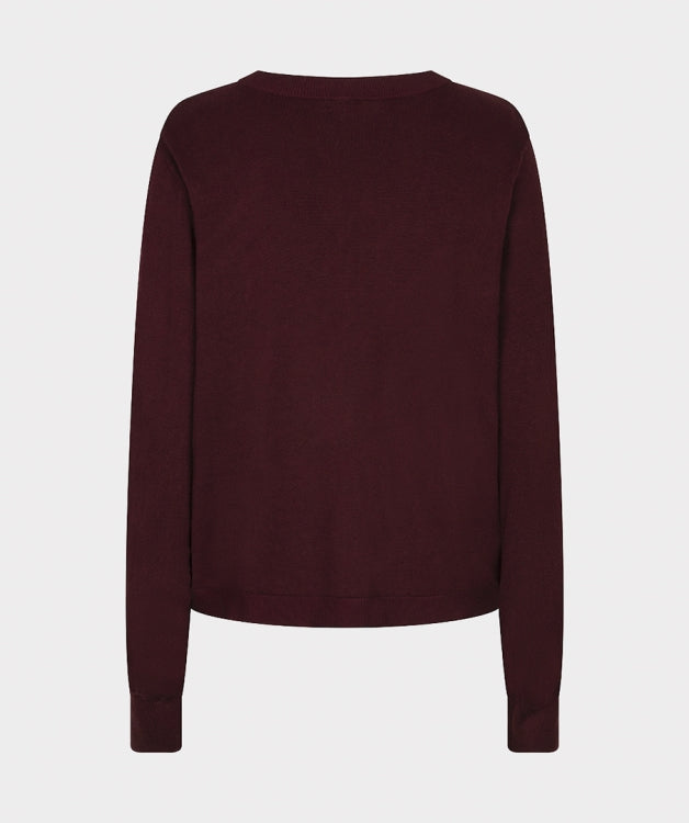 Esqualo Burgundy Button Detail Sweater