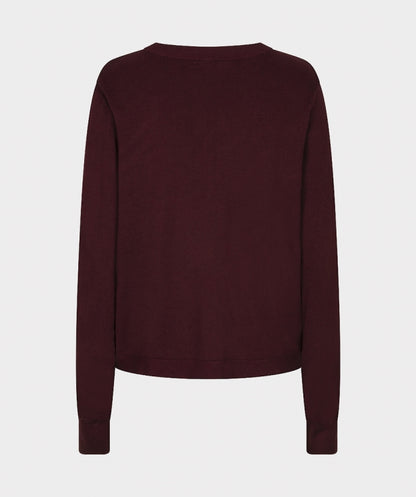 Esqualo Burgundy Button Detail Sweater