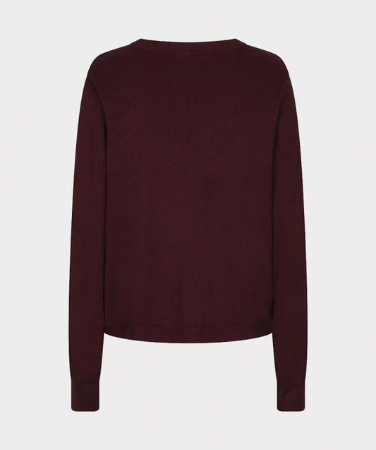 Esqualo Burgundy Button Detail Sweater