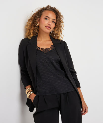 Esqualo Black 3/4 Sleeve Blazer