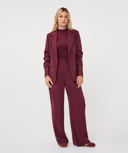 Esqualo Burgundy 3/4 Sleeve Blazer