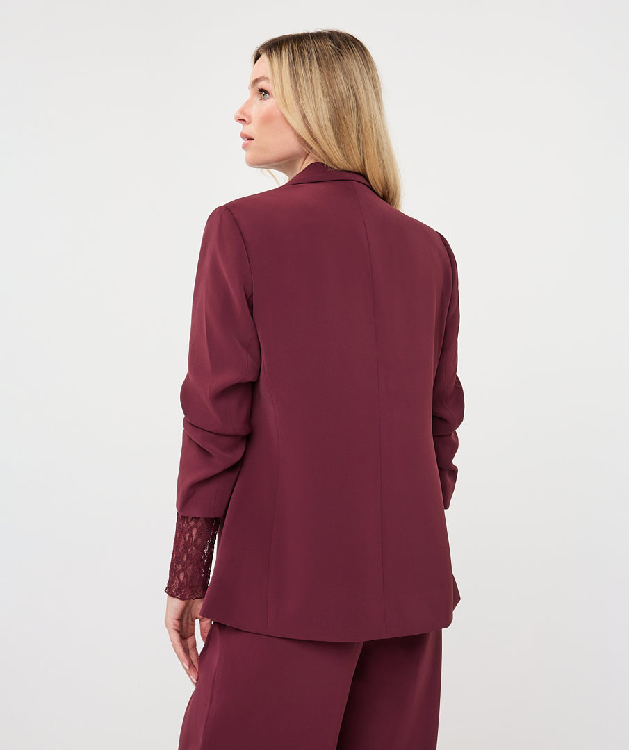 Esqualo Burgundy 3/4 Sleeve Blazer