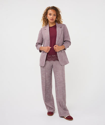 Esqualo Burgundy Houndstooth Blazer