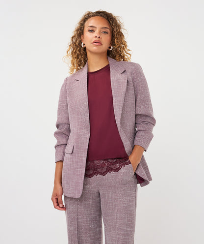 Esqualo Burgundy Houndstooth Blazer