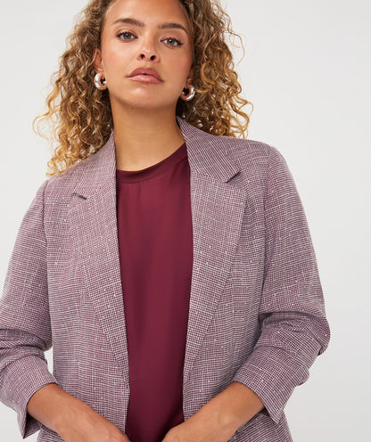 Esqualo Burgundy Houndstooth Blazer