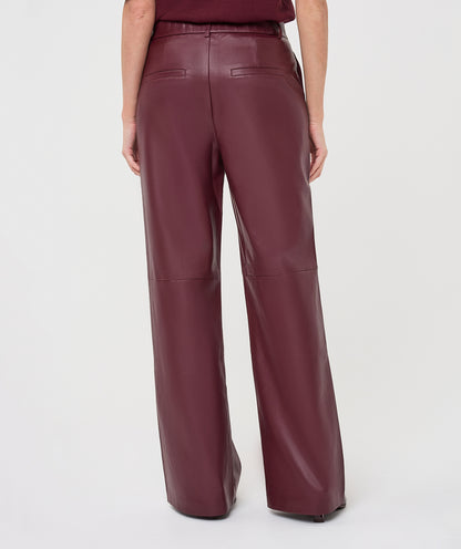 Esqualo Burgundy Faux Leather Trousers