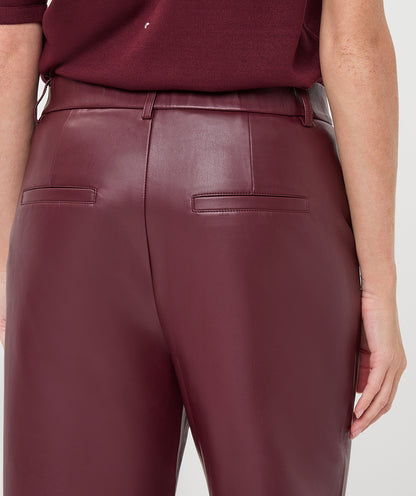 Esqualo Burgundy Faux Leather Trousers