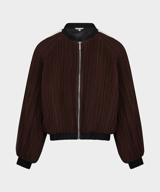 Esqualo Cacao Plisse Bomber Jacket