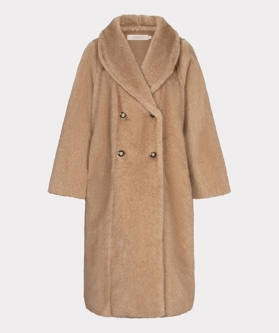 Esqualo Sand Faux Fur Coat