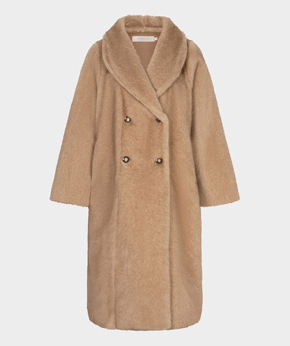 Esqualo Sand Faux Fur Coat