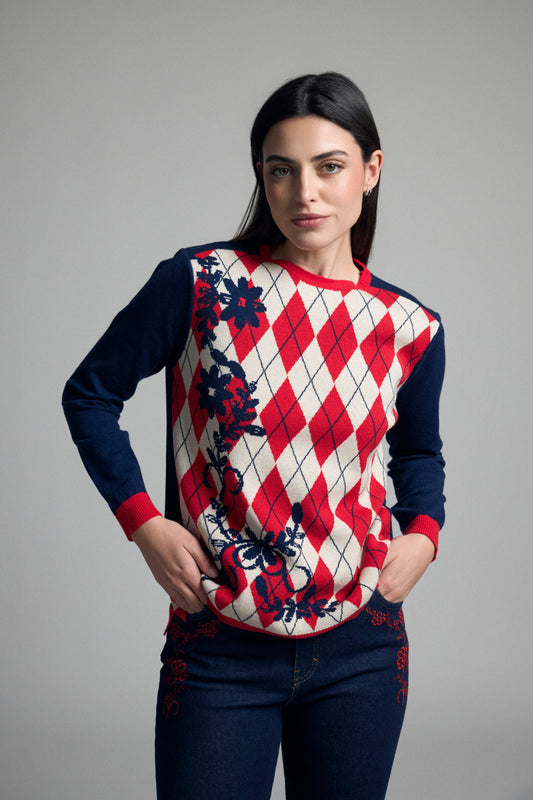 Tinta Fiameta Argyle Pullover