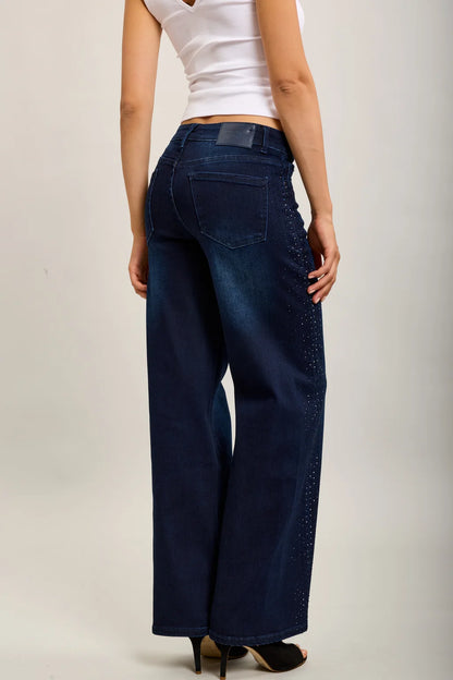 Dark Denim Rhinestone Jeans