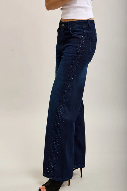 Dark Denim Rhinestone Jeans
