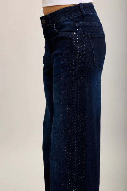 Dark Denim Rhinestone Jeans