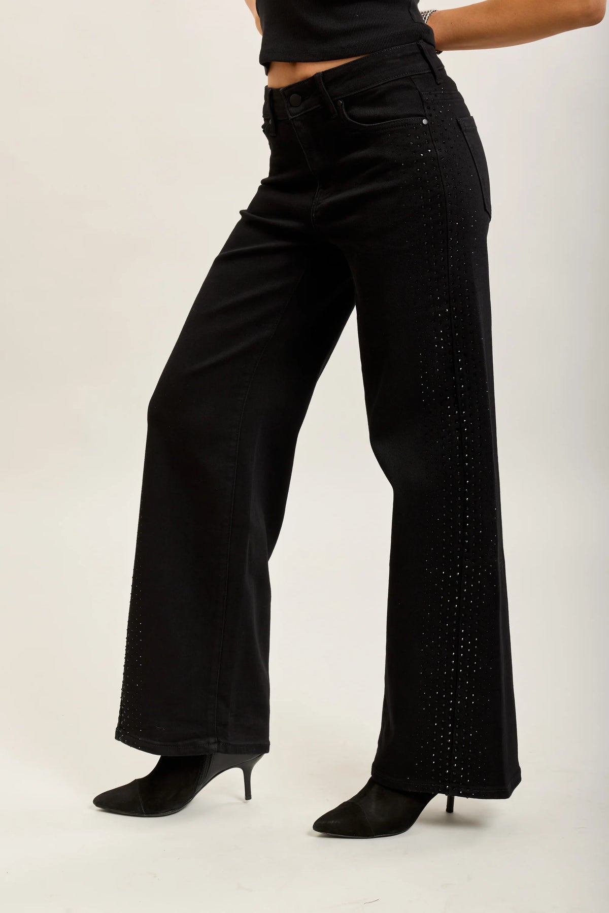 Black Rhinestone Jeans