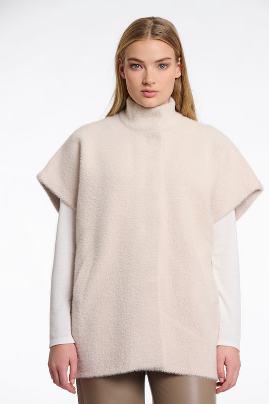Pale Neutral Short Sleeve Cape
