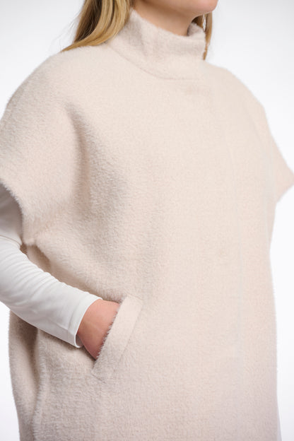 Pale Neutral Short Sleeve Cape