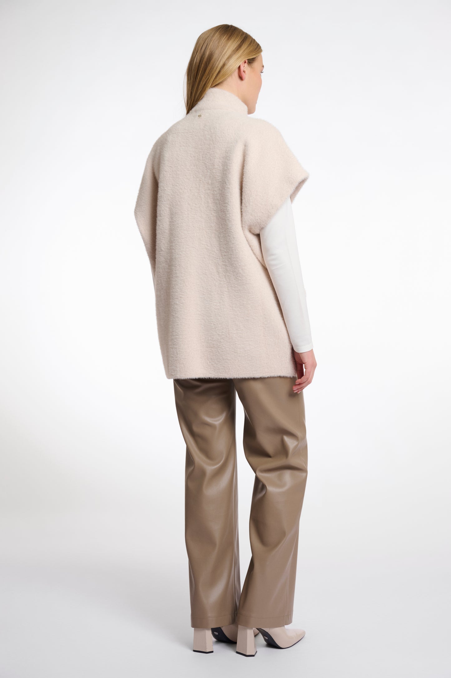 Pale Neutral Short Sleeve Cape