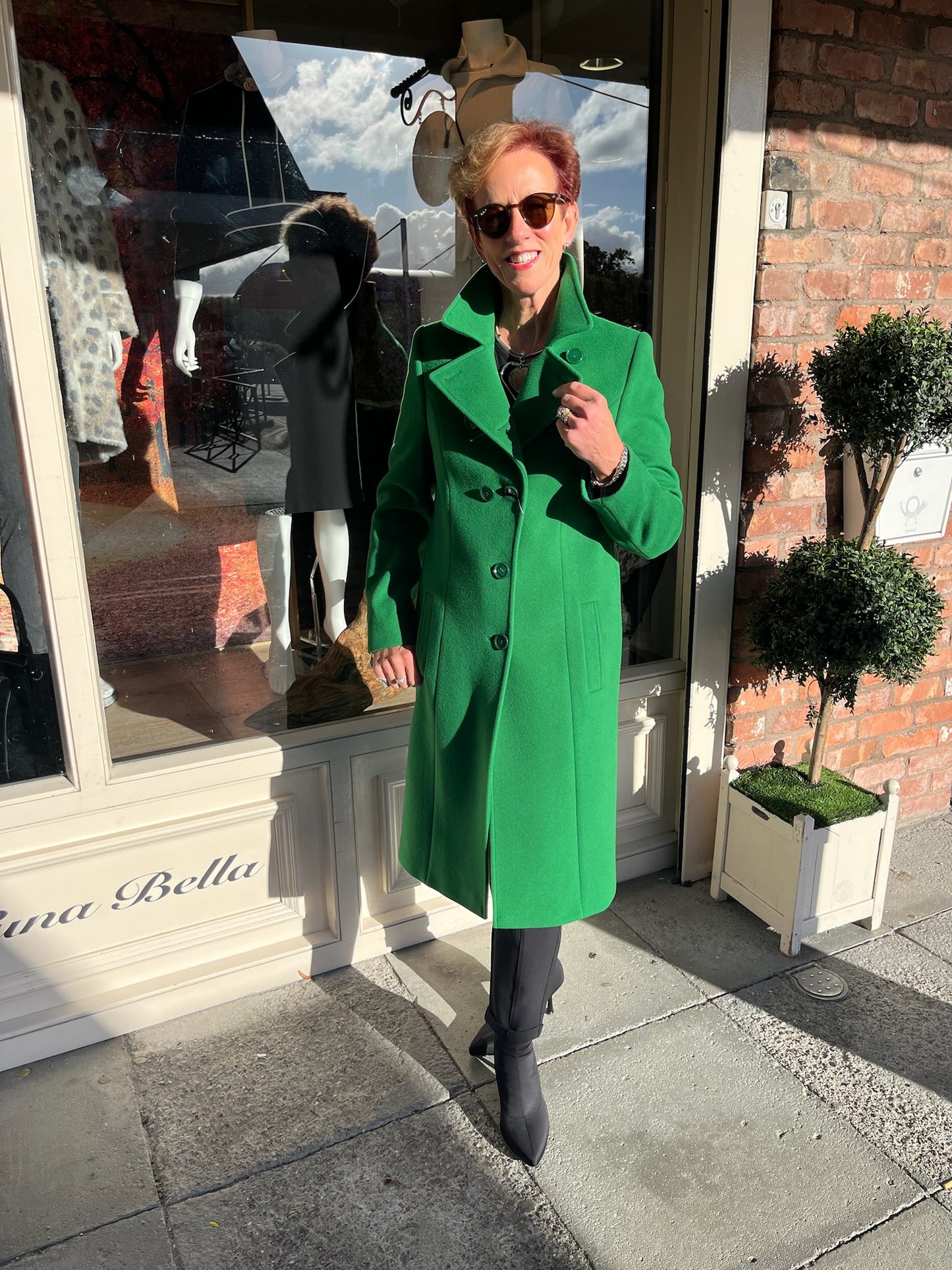 Christina Felix Emerald Green Wool & Cashmere Long Coat