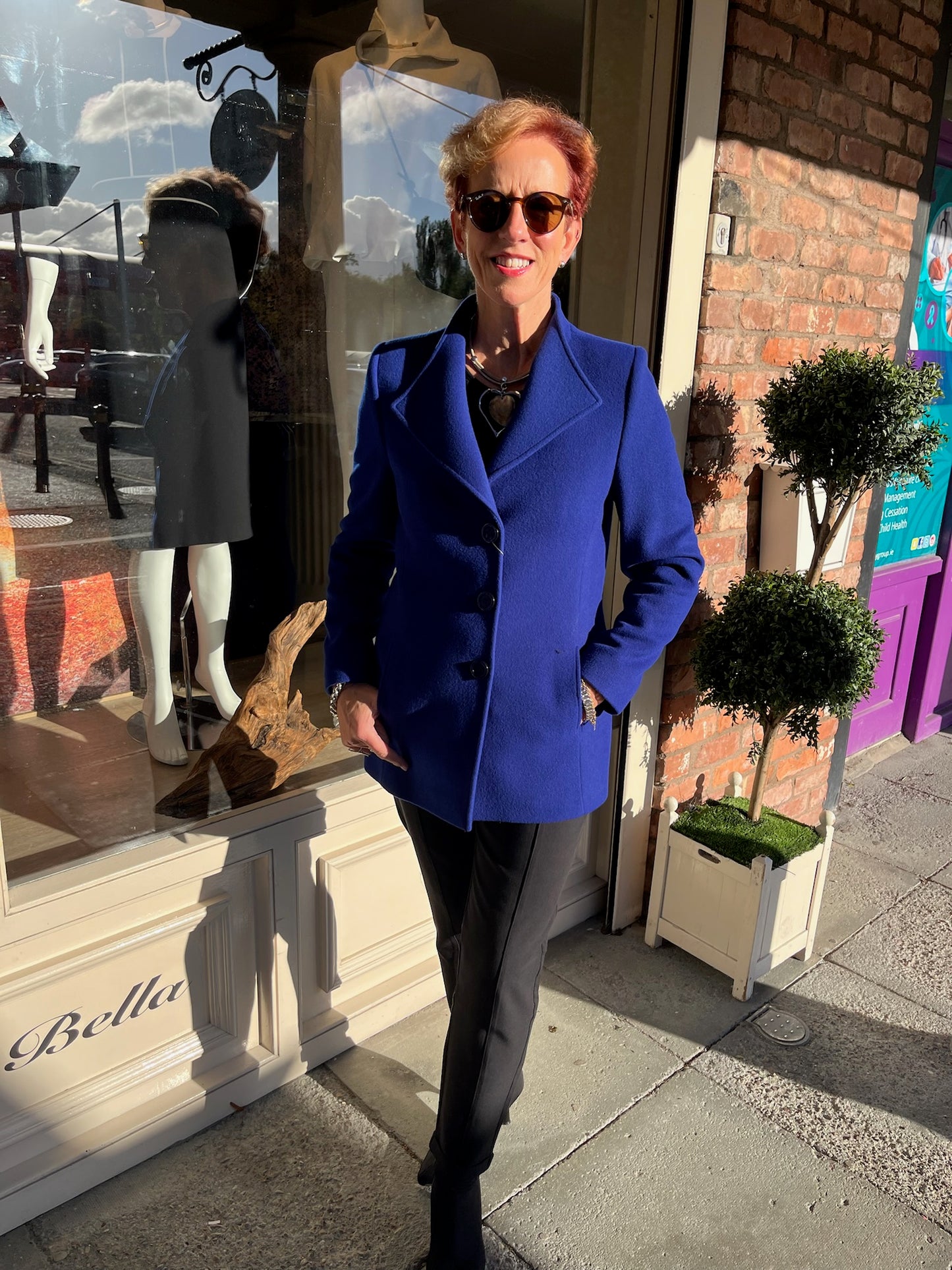 Christina Felix Royal Blue Wool Car Coat