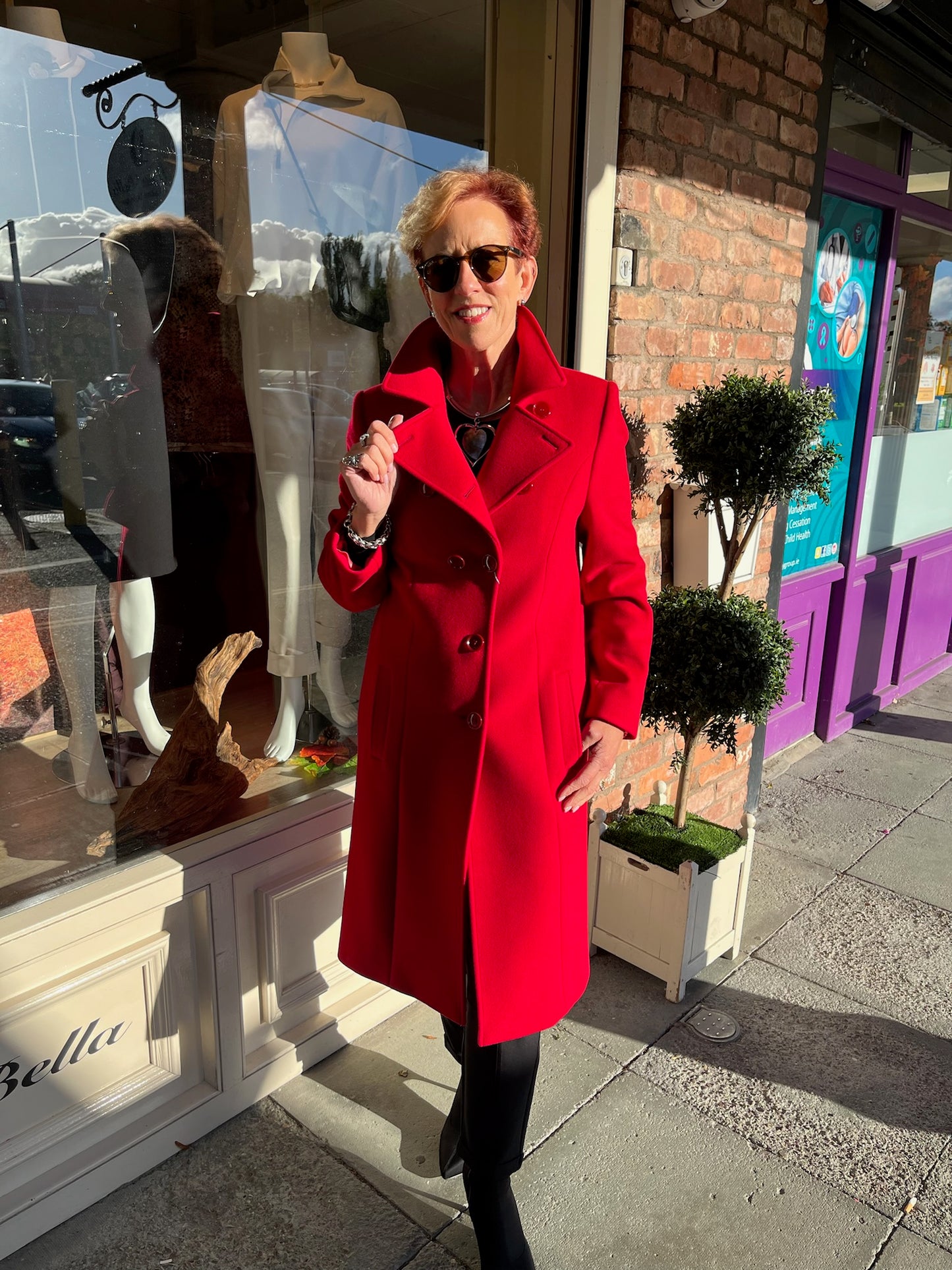 Christina Felix Red Wool & Cashmere Long Coat