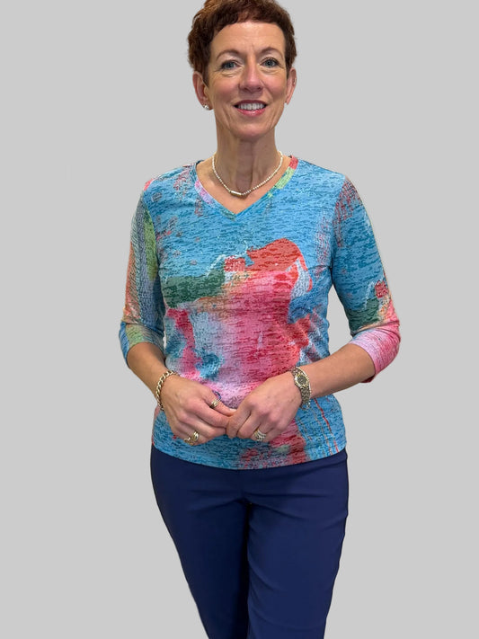 Libra Blue and Pink Top