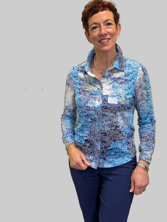 Libra Blue Print Shirt