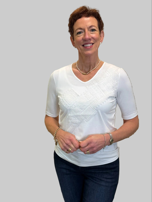 Libra White Embellished Top