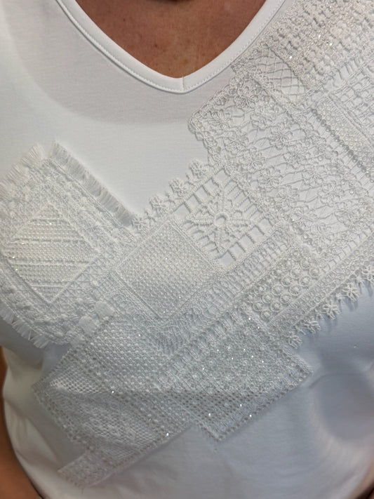 Libra White Embellished Top