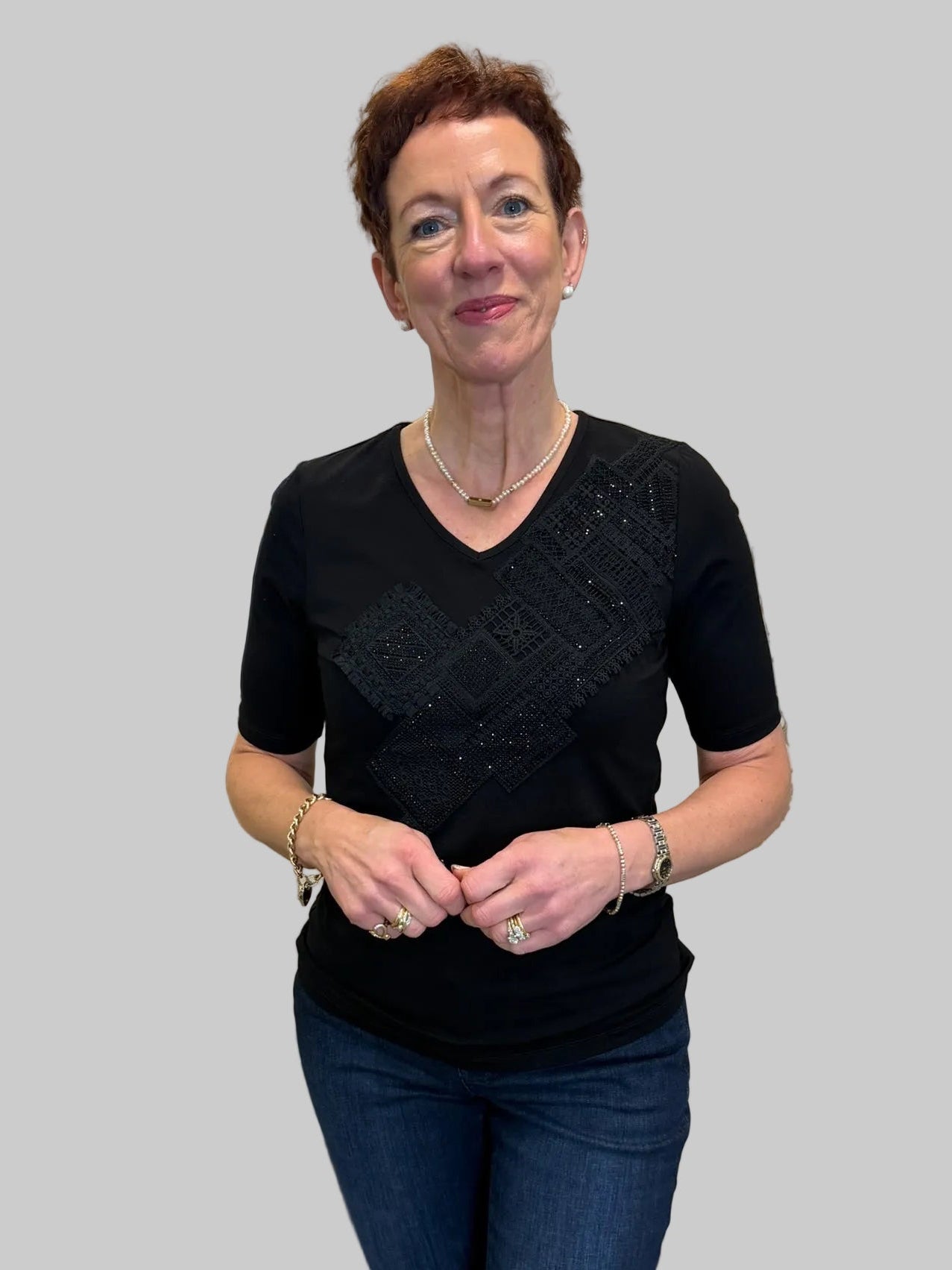 Libra Black Embellished Top