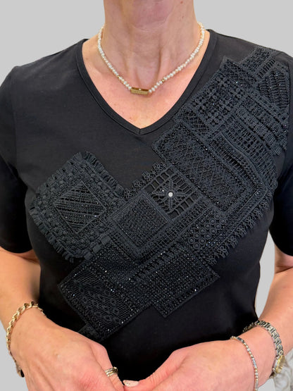 Libra Black Embellished Top