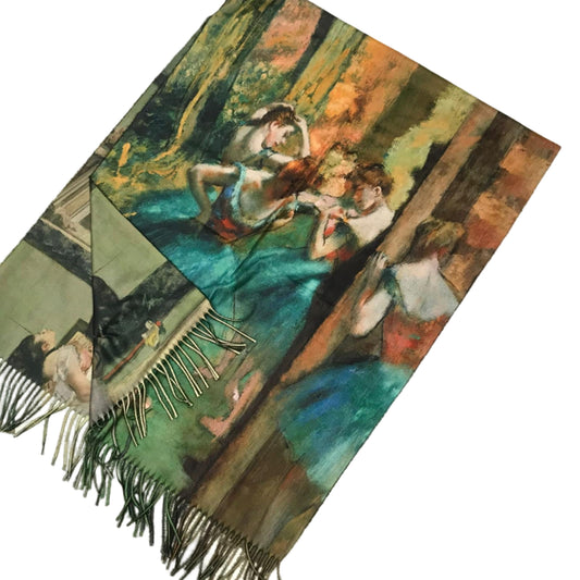 Reversible Degas Ballet Dancers Art Print Pashmina