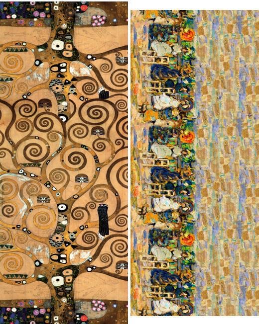 Reversible Klimt Art Print Scarf