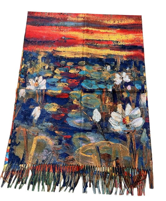 Double-sided Monet Inspired Scarf