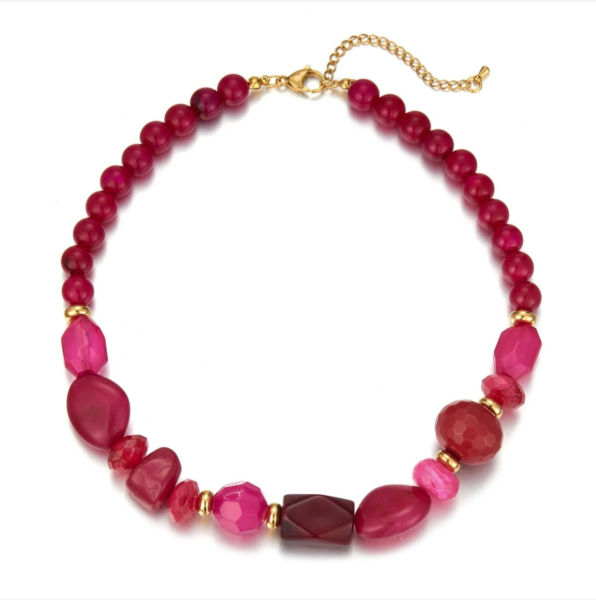 Fuchsia Beaded Necklace