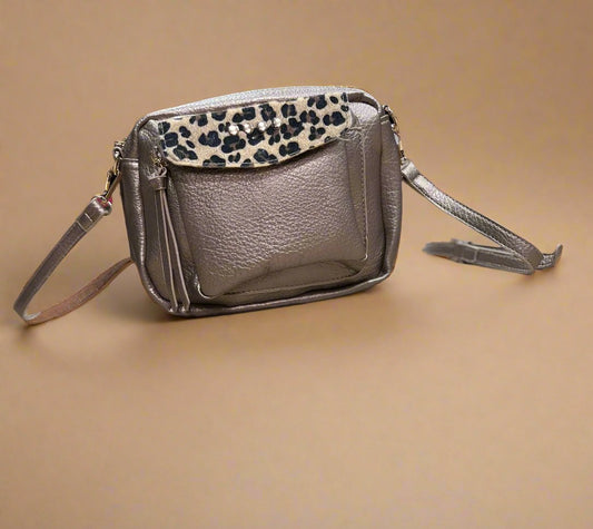 Metallic & Leopard Print Crossbody