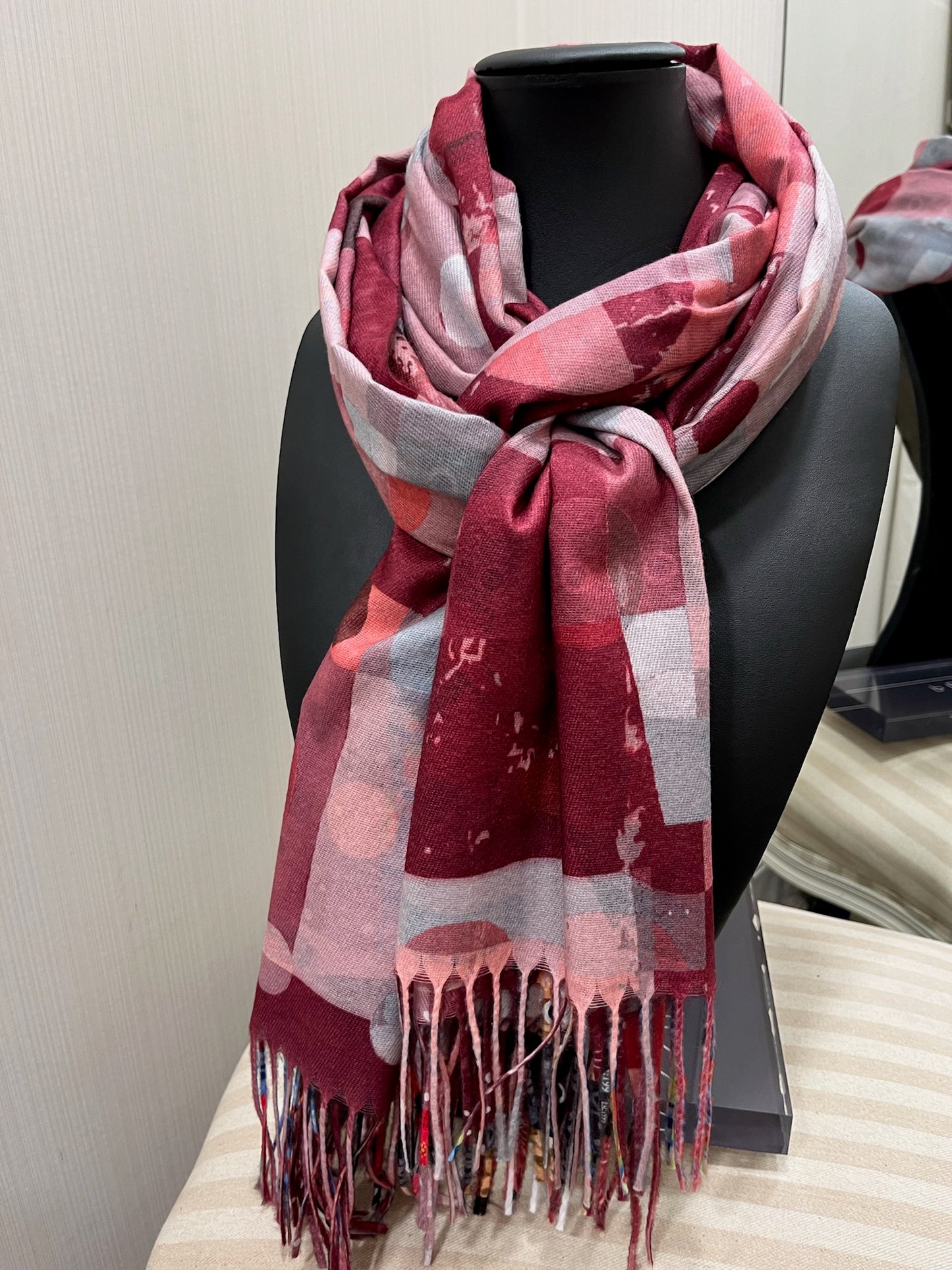 Double-sided Burgundy Scarf