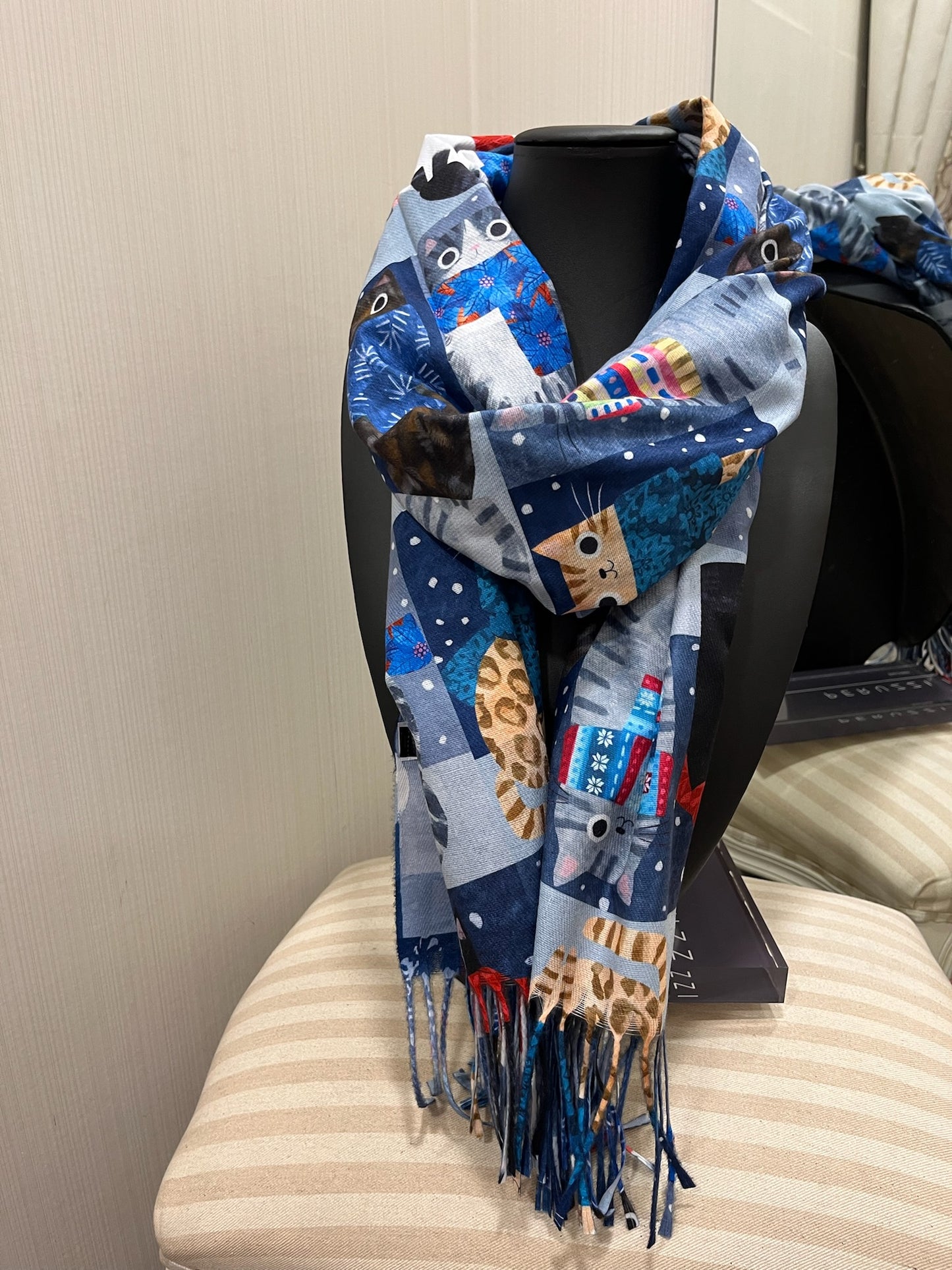 Double-sided Blue Scarf