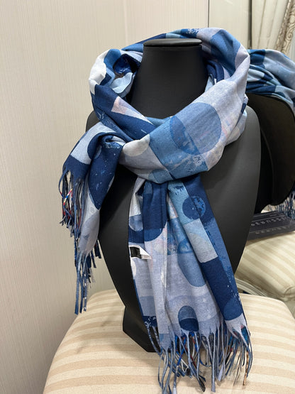 Double-sided Blue Scarf