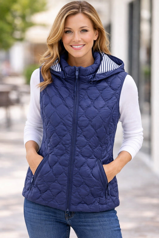 Navy Hooded Gilet