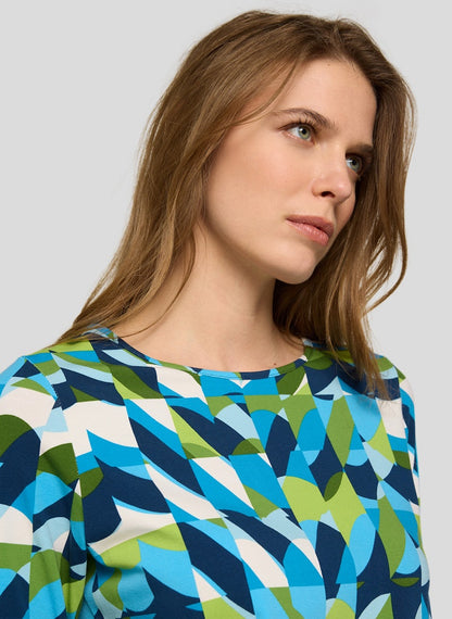 Rabe Blue Geometric Print Top