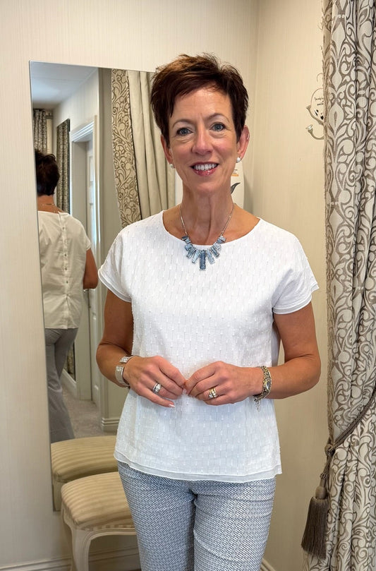 Peruzzi White Broderie Anglais T-shirt