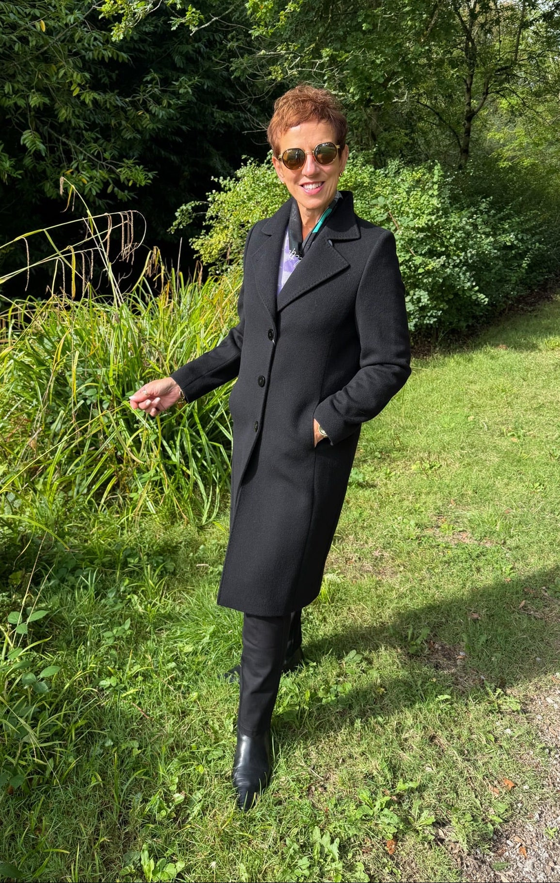 Christina Felix Black Wool & Cashmere Long Coat